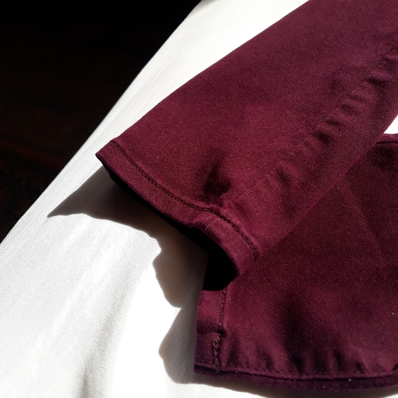 Maroon High Rise Pants - Picture 2 of 11
